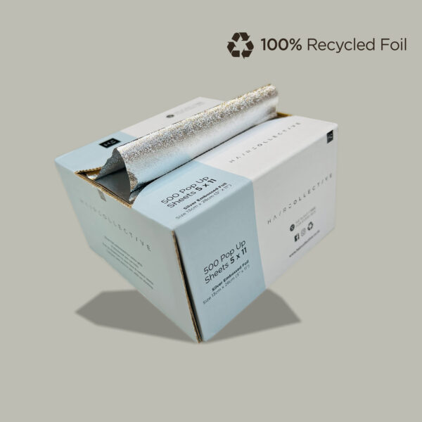 100% Recycled Pop Up 5" x 11" / 13cm x 28cm Silver Matt Embossed